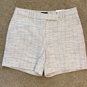White House Black Market cream tweed 5 inch shorts NWT
